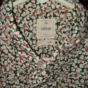Floral Print Short Sleeve Button Down Shirt